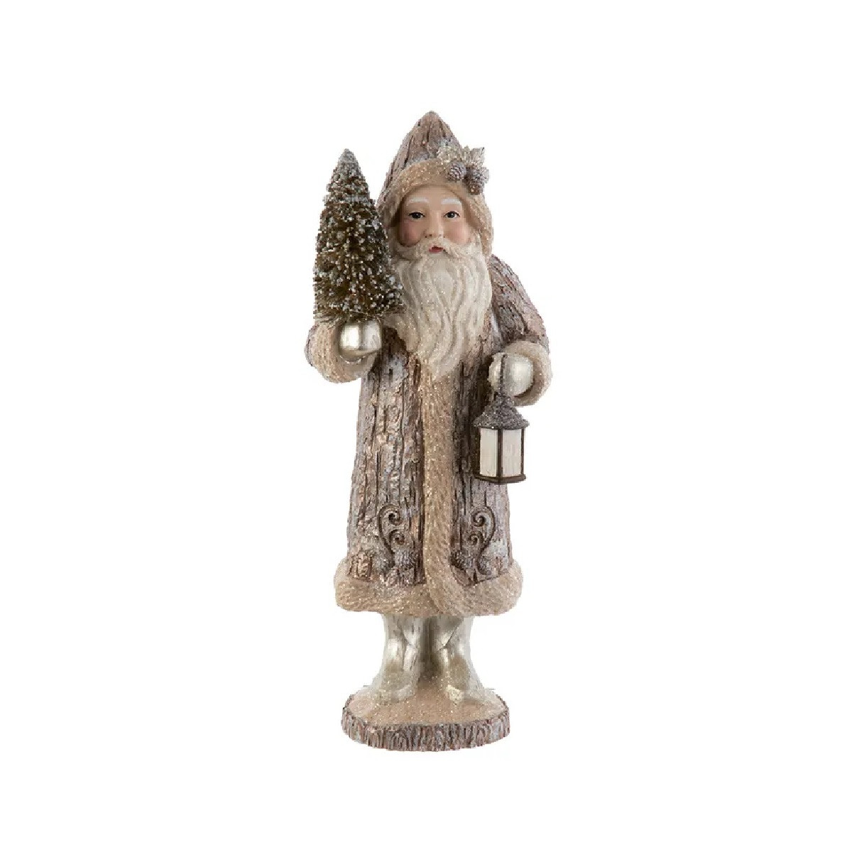 Set of 6 Rustic Belsnickel Santa with Tree & Lantern Christmas